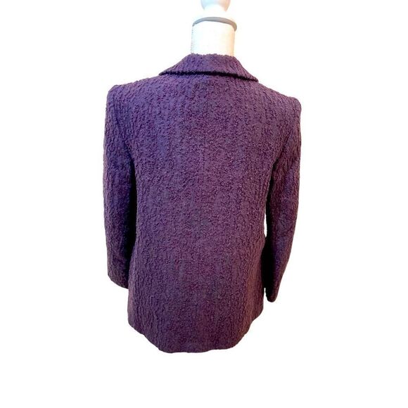 Ann Freedberg lined purple nubby texture jacket pea coat notched collar size 6 - Picture 5 of 12